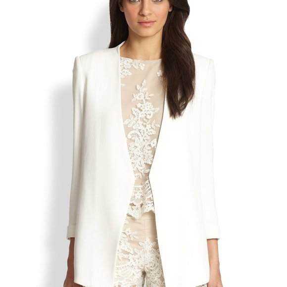 long collarless jacket